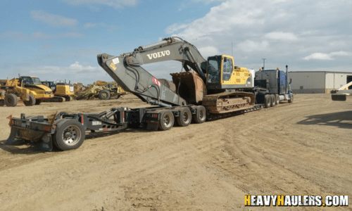 Transporting an excavator
