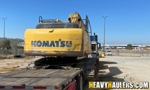 Komatsu Excavator prepared for transport