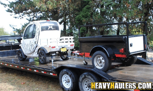 Gem Golf Cart and trailer loaded for transported