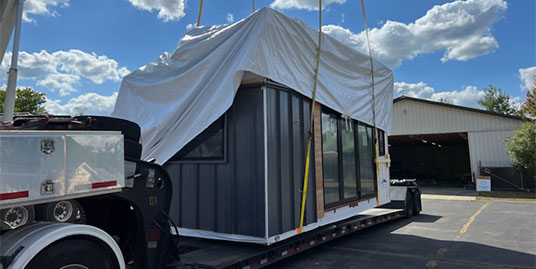 Tiny House Being Transported