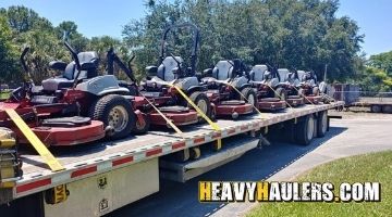 Hauling a 6 Exmark Zero Turns 72 Lawn Mowers.