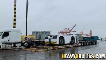 Pushback tractor loaded up for transport