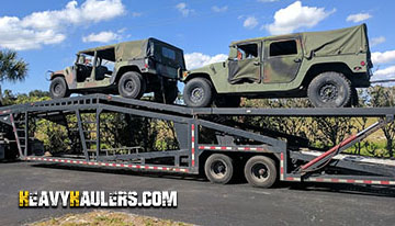 Multiple military trucks in transport