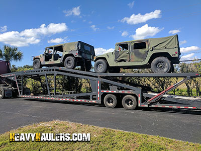 Transporting general military trucks