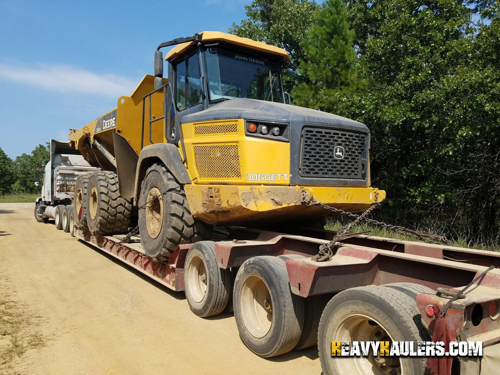 Shipping a John Deere articulated dump truck to Charlotte, NC.