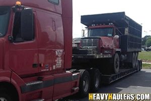 Mack dump truck transport.
