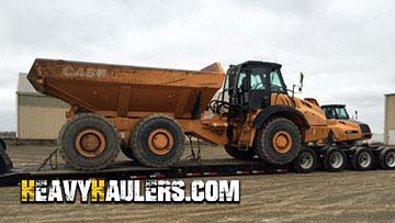 Moving a Case 330 articulated dump truck.