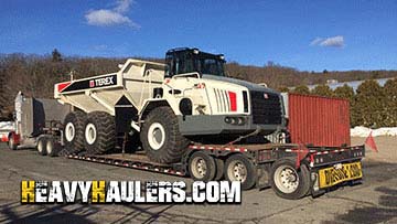 Transportation of a Terex off highway dump truck.