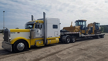 Backhoe shipping load