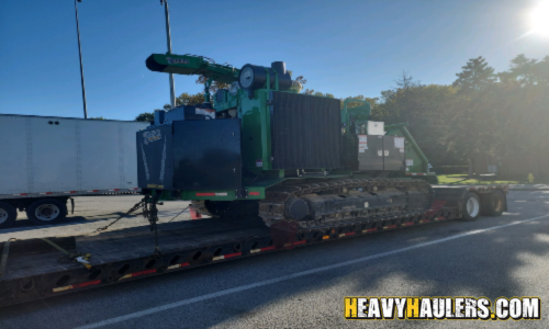 Transporting a 2021 Bandit 2290 Tracked Chipper to Massachusetts.
