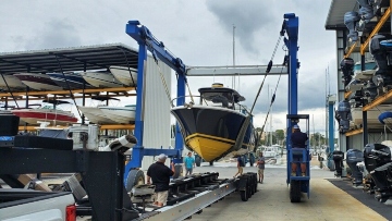 Transporting a Belzona boat.