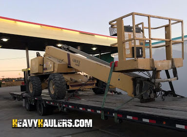 Hauling a 1988 Grove manlift from Philadelphia.