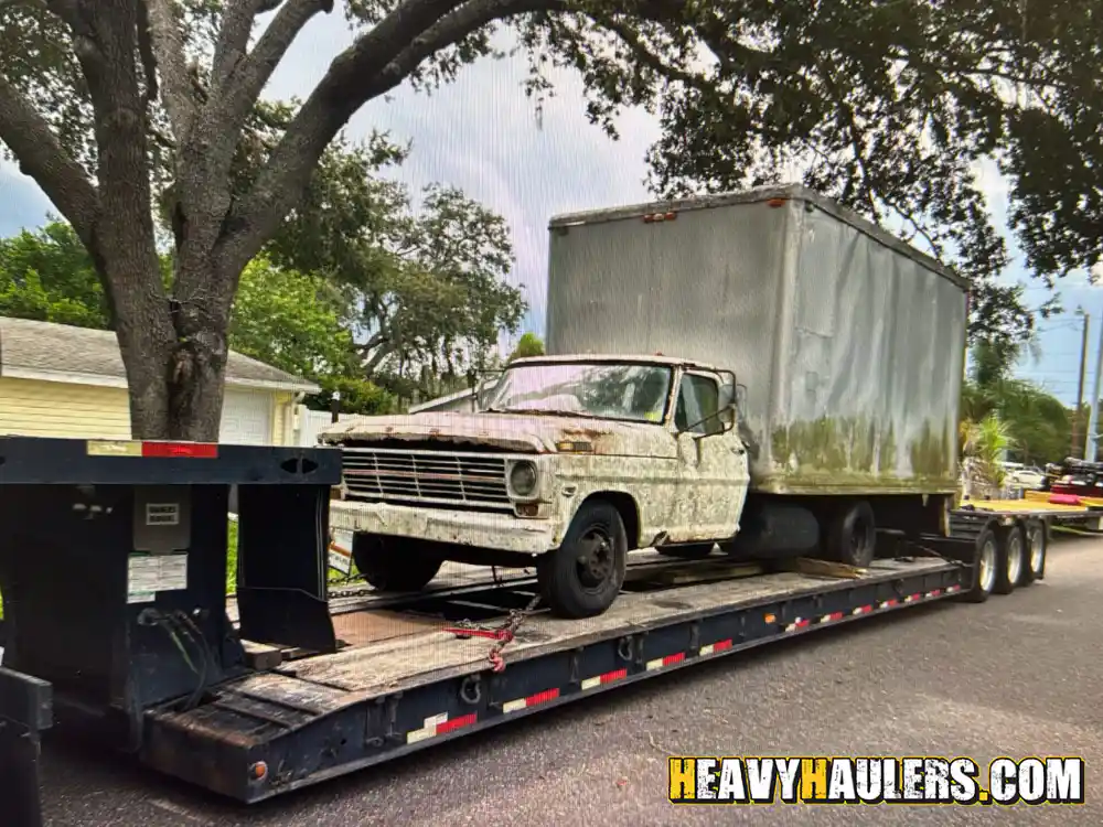 Hauling a Ford F350 box truck