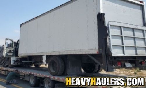 shipping a box truck on an RGN trailer
