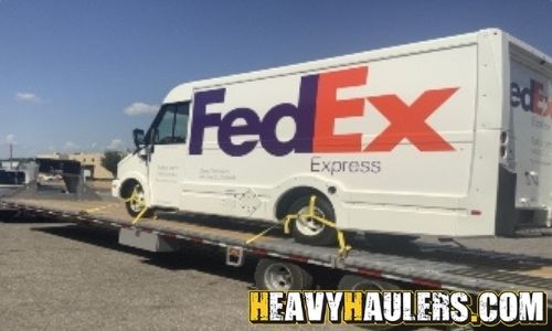 Fed Ex box truck transport.