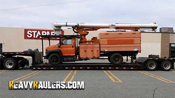 Hauling a forklift on a 5 axle trailer