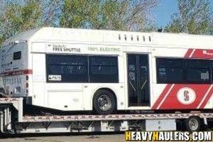 Shipping an electric bus in California.