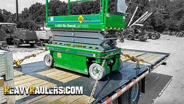 Scissor lift shipping load