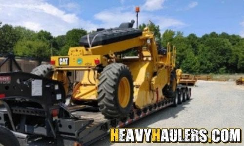 Hauling a Caterpillar road reclaimer to Portland, ME.