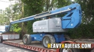 Genie articulated boom lift transport.