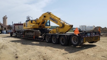 Transporting a dozer to Alabama.