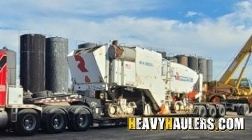 Hauling a Roadtec cold planer to Texas.