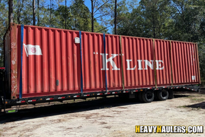 Transporting a 40ft container w/ lighting.