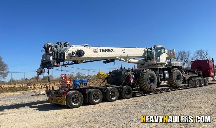 Terex Rough Terrain Crane RT100 being transported.