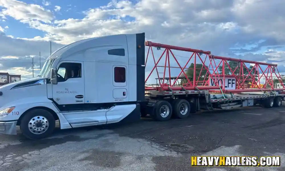 Shipping parts of a crane