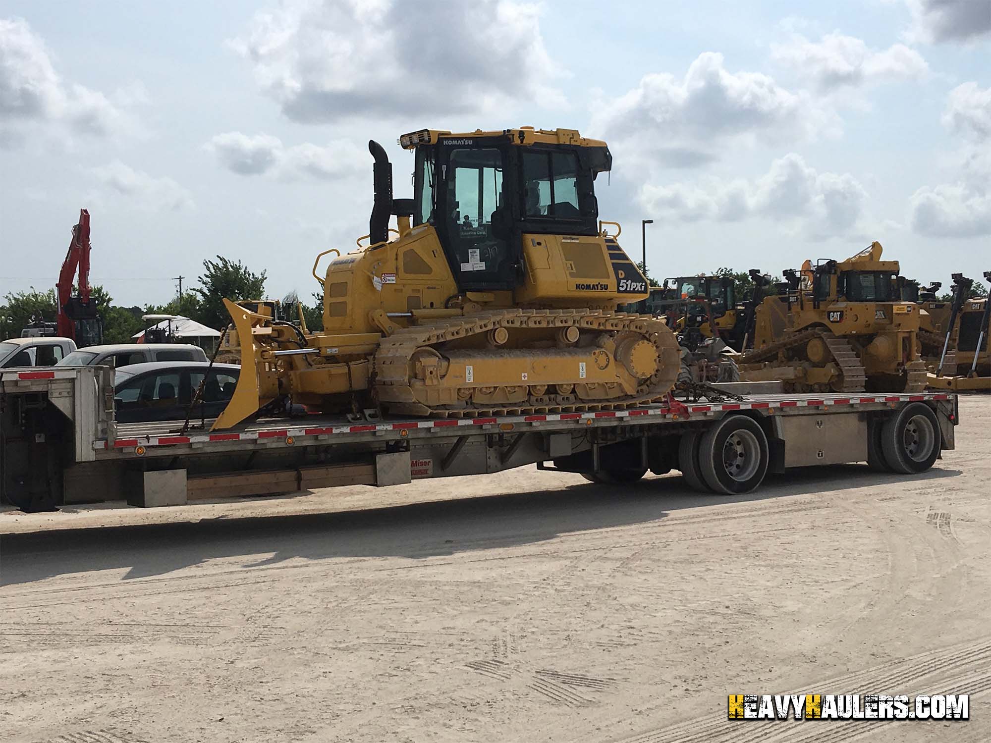 Transporting a Komatsu crawler tractor