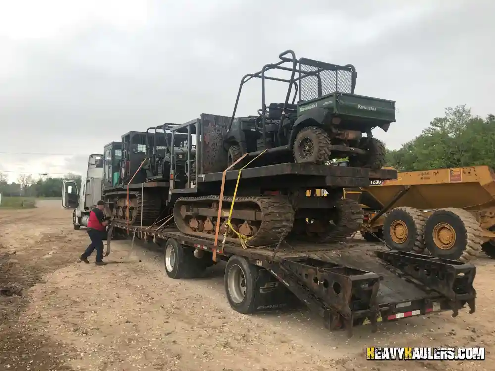 transporting a John Deere 450 bulldozer