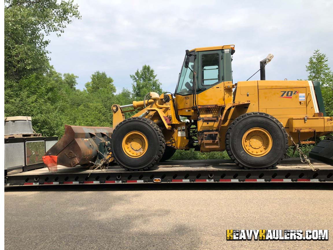 Hauling a Kawasaki wheel loader to Wichita, Kansas.