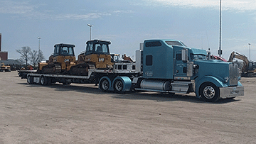 Backhoe shipping load