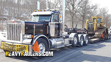 Transporting a John Deere 270 D LC on a 9 axle RGN