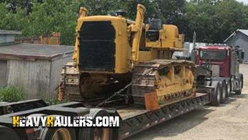 Shipping a DH8 bulldozer on a trailer.