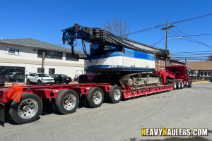 Transporting an oversize drill rig.