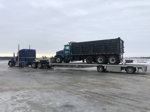 Interational dump truck being haul