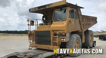  Transporting a Caterpillar dump truck from South Dakota.