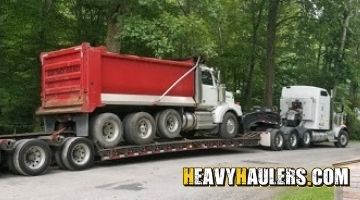 Hauling a dump truck from West Virginia.