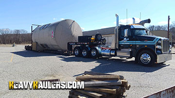 Transporting a Dust Collector on  a 9 axle RGN