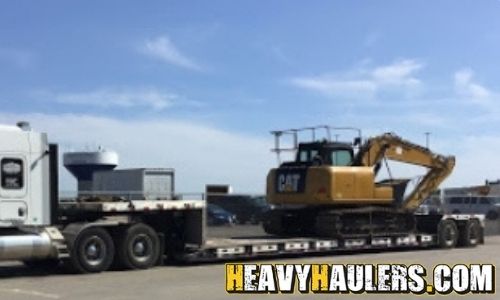 Hauling a Caterpillar hydraulic excavator from Boise, ID.