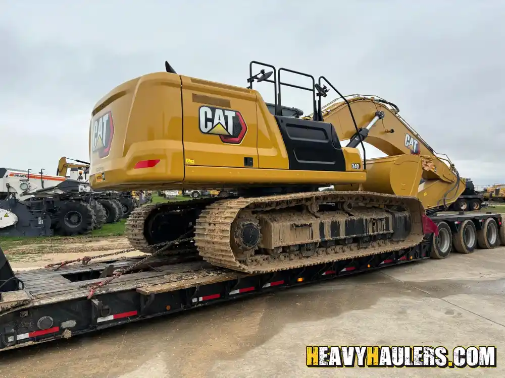 Transporting a CAT 350 excavator with Heavy Haulers
