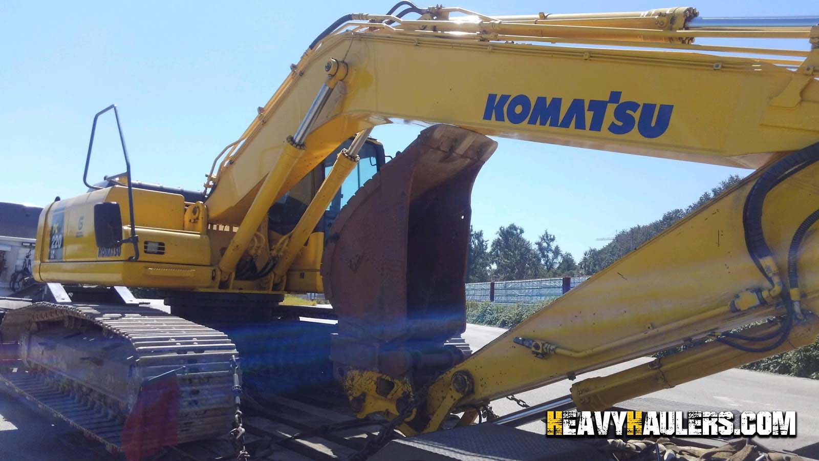 Komatsu Excavator being transported from Denver, CO
