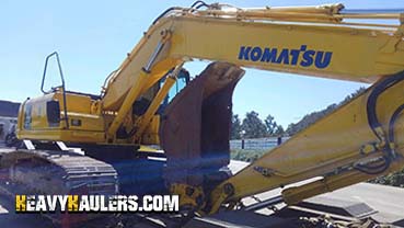 Transporting a Komatsu excavator from Ohio.
