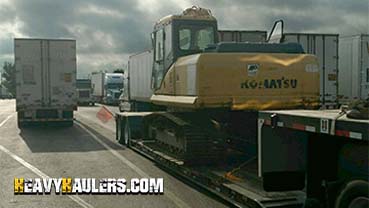 Hauling a Komatsu excavator from Tennessee.