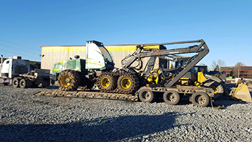 John Deere 1270D Timberjack Harvester In Transport