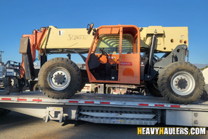 2013 JLG G12-55A loaded on a trailer.