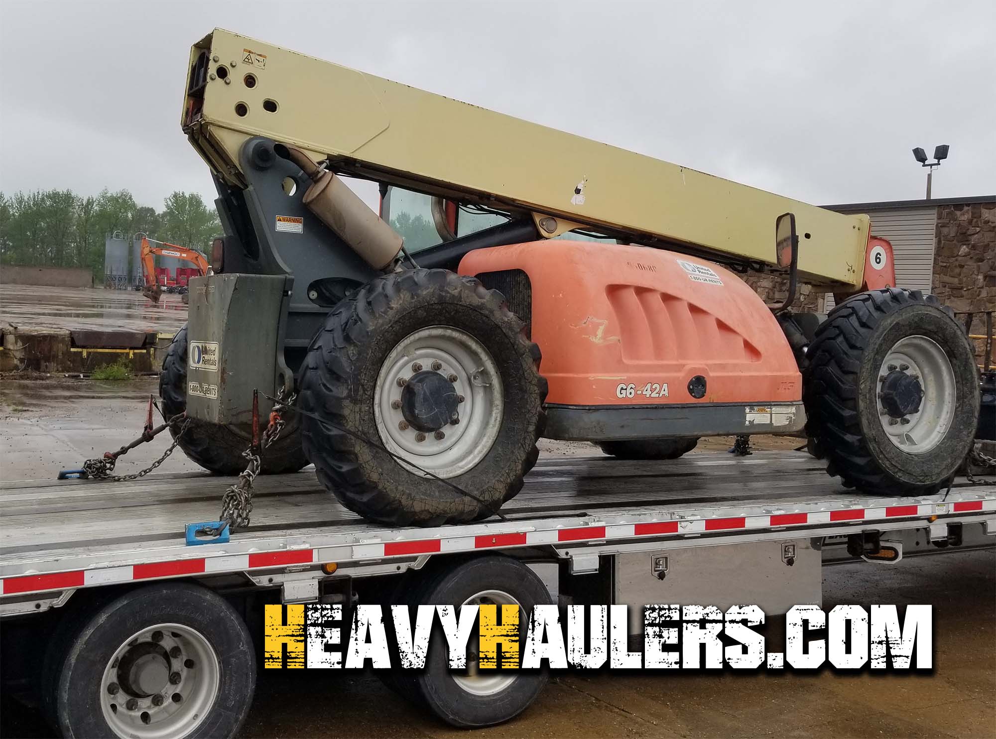 Shipping a JGB telehandler with attachments.