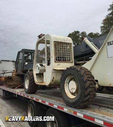 Hauling Terex telehandler forklift to Houston, TX.