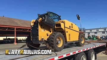 Hauling a forklift.